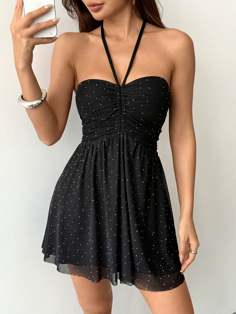 Zara Mesh Strapless Spring Summer Vacation Casual Party Dress